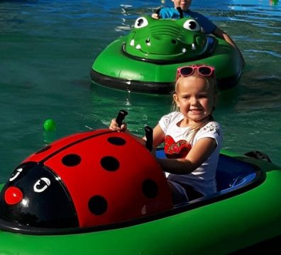 children in bumperboats